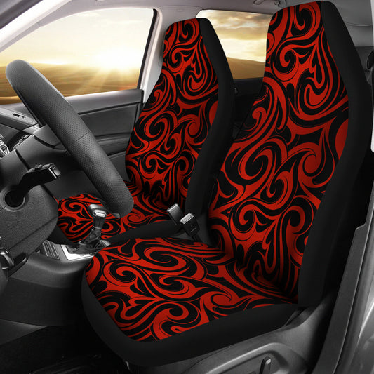 Red Tribal Swirls Car Seat Covers