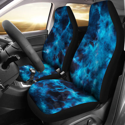 Blue Grunge Tie Dye Print Car Seat Covers
