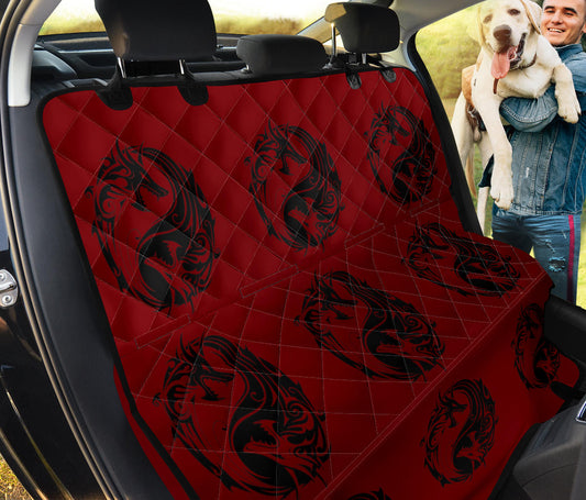 Red Dragon Yin Yang Car Backseat Pet Cover