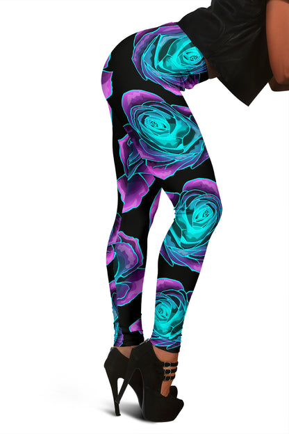 Neon Roses Leggings