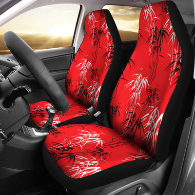 Red Oriental Plants Car Seat Covers