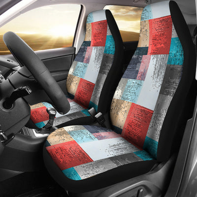 Red White Abstract Blocks Car Seat Covers