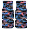 Blue Orange Abstract Stripes Car Floor Mats