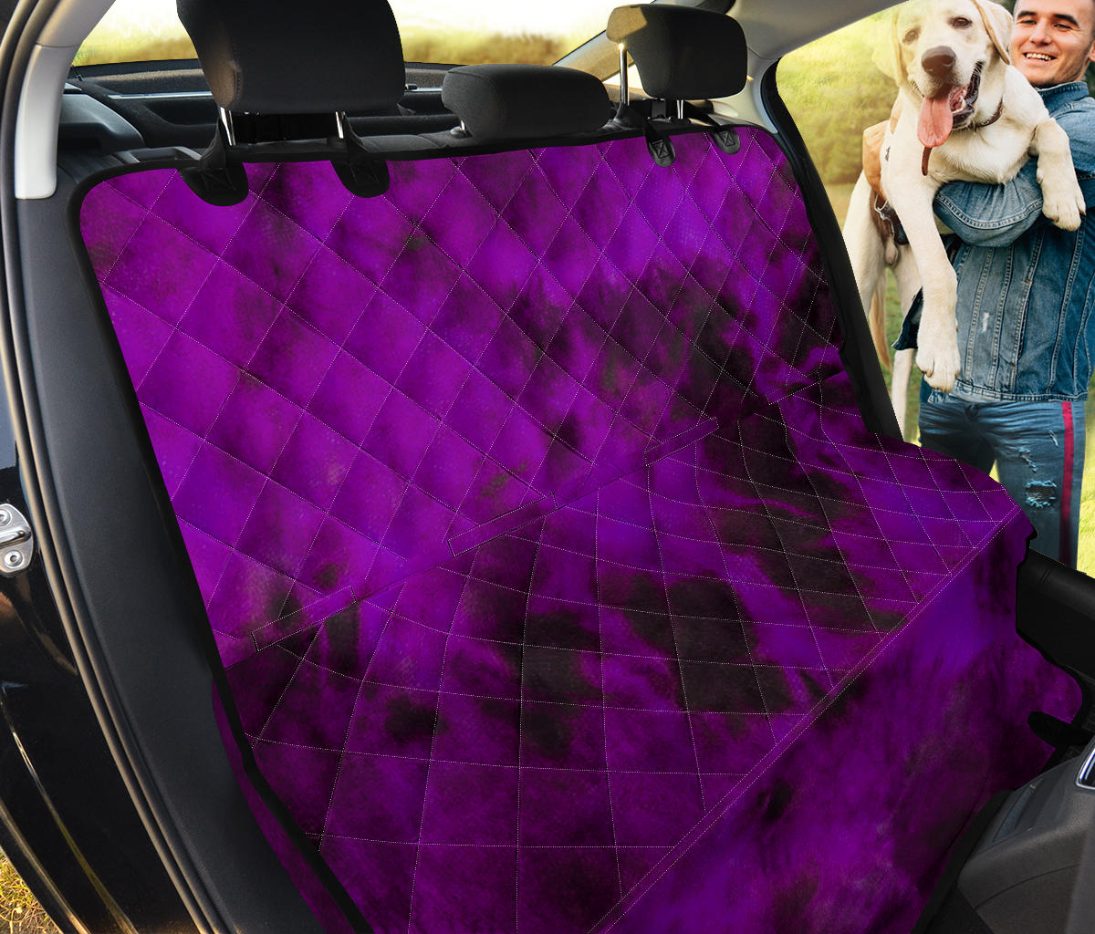 Purple Tie Dye Print Grunge Car Back Seat Pet Cover