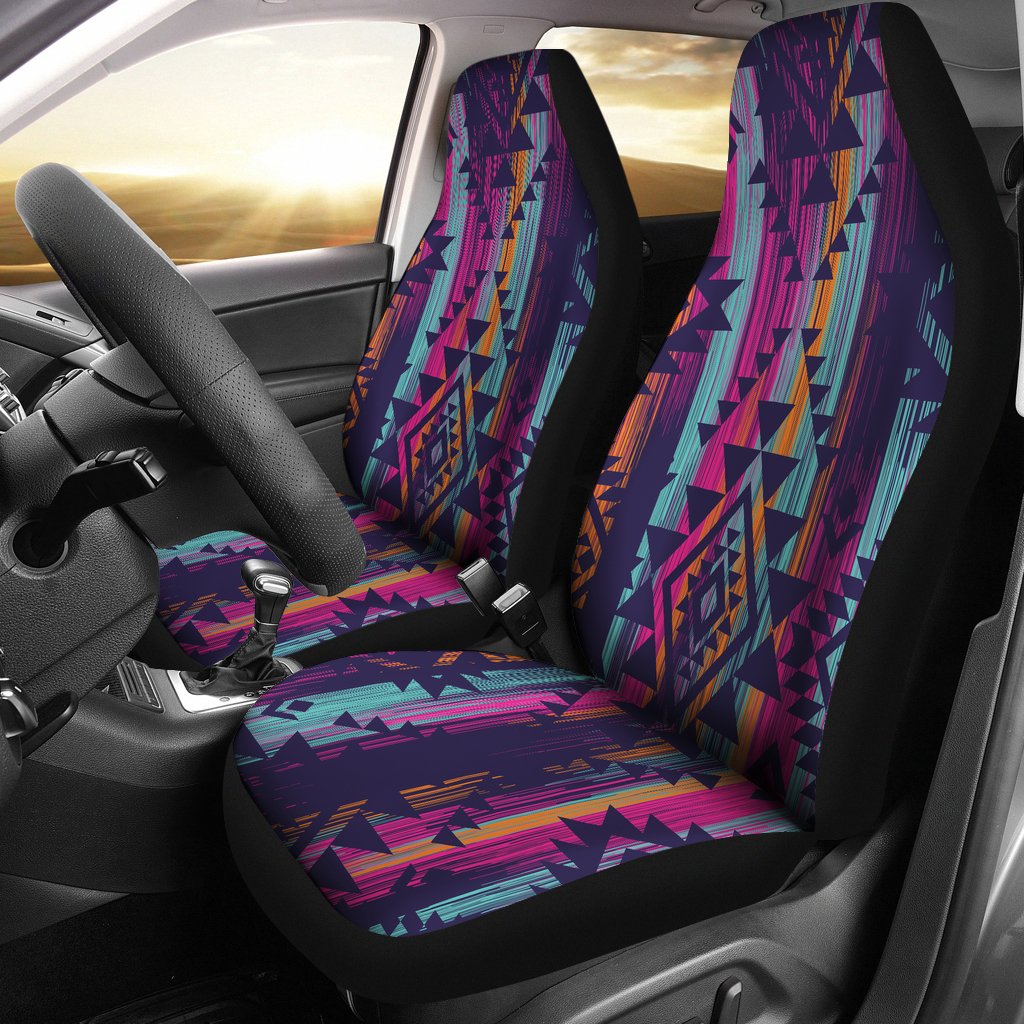 Colorful Boho Aztec Streaks Car Seat Covers