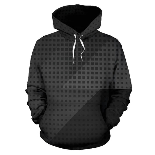 Dark Grey Diagonal Abstract Hoodie
