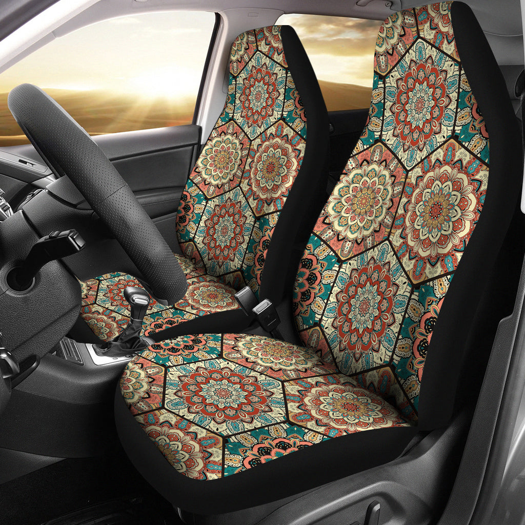 Mandalas Honeycomb Decor Car Seat Covers