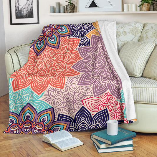 Colorful Floral Mandalas Blanket