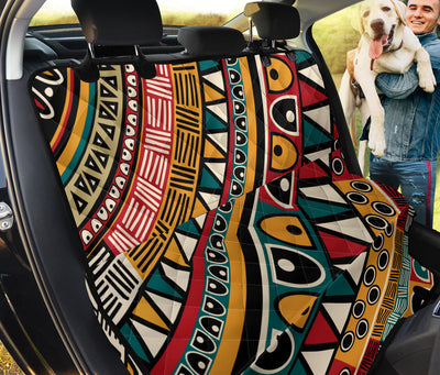 Brown Tribal Mandala Car Back Seat Pet Cover