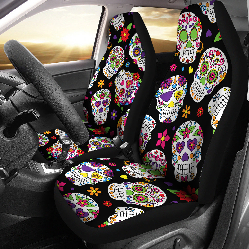 Colorful Sugar Skulls Car Seat Covers