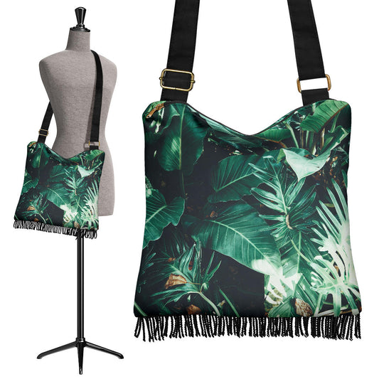Green Leaves Crossbody Bag