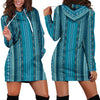 Teal Green Boho Stripes Womens Hoodie Dress