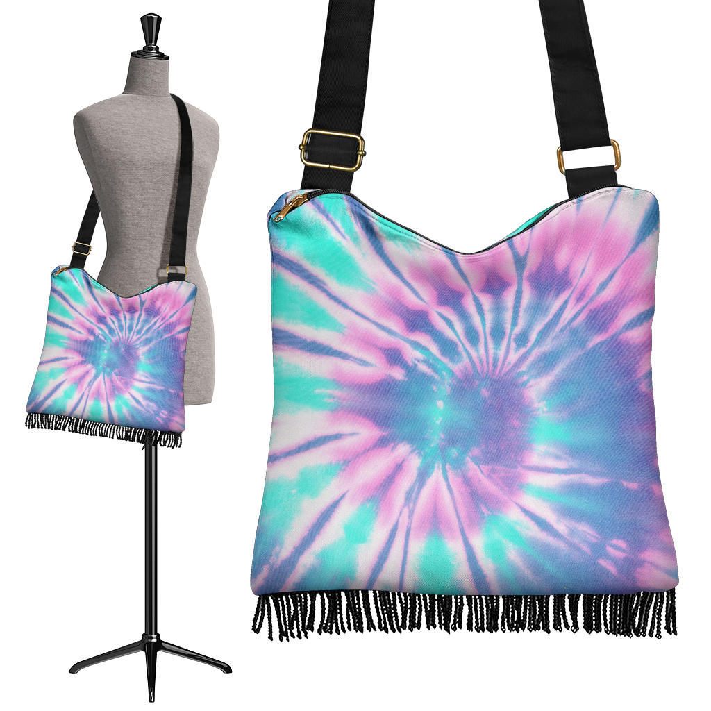 Pink & Blue Tie Dye Crossbody Bag