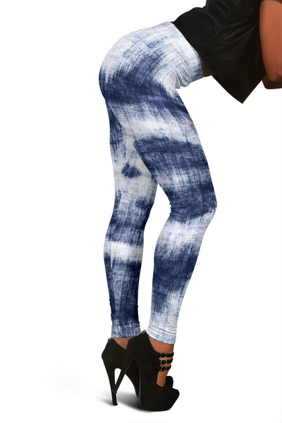 Denim Blue Abstract Leggings