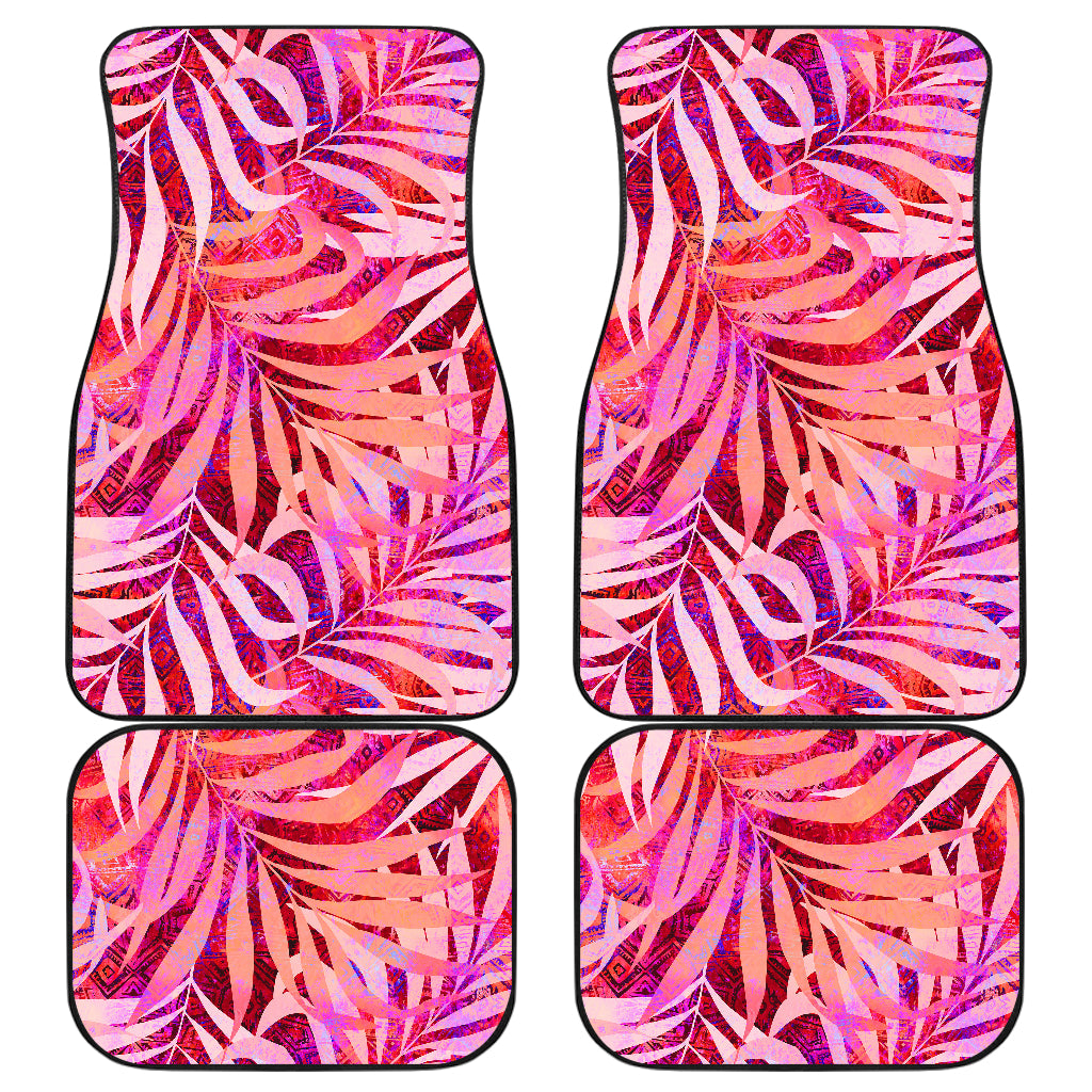 Pink Peach Leaves Car Floor Mats