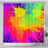 Colorful Paint Splatter Abstract Art Shower Curtain