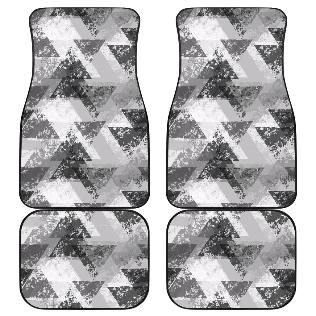 Grey Abstract Triangles Car Floor Mats