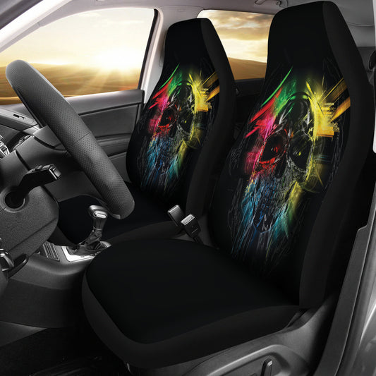 Colorful Abstract Metal Skull Car Seat Covers