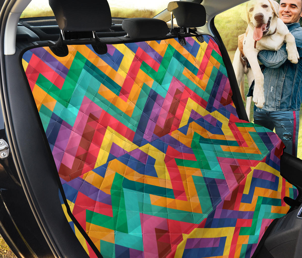 Colorful Abstract Car Back Seat Pet Cover