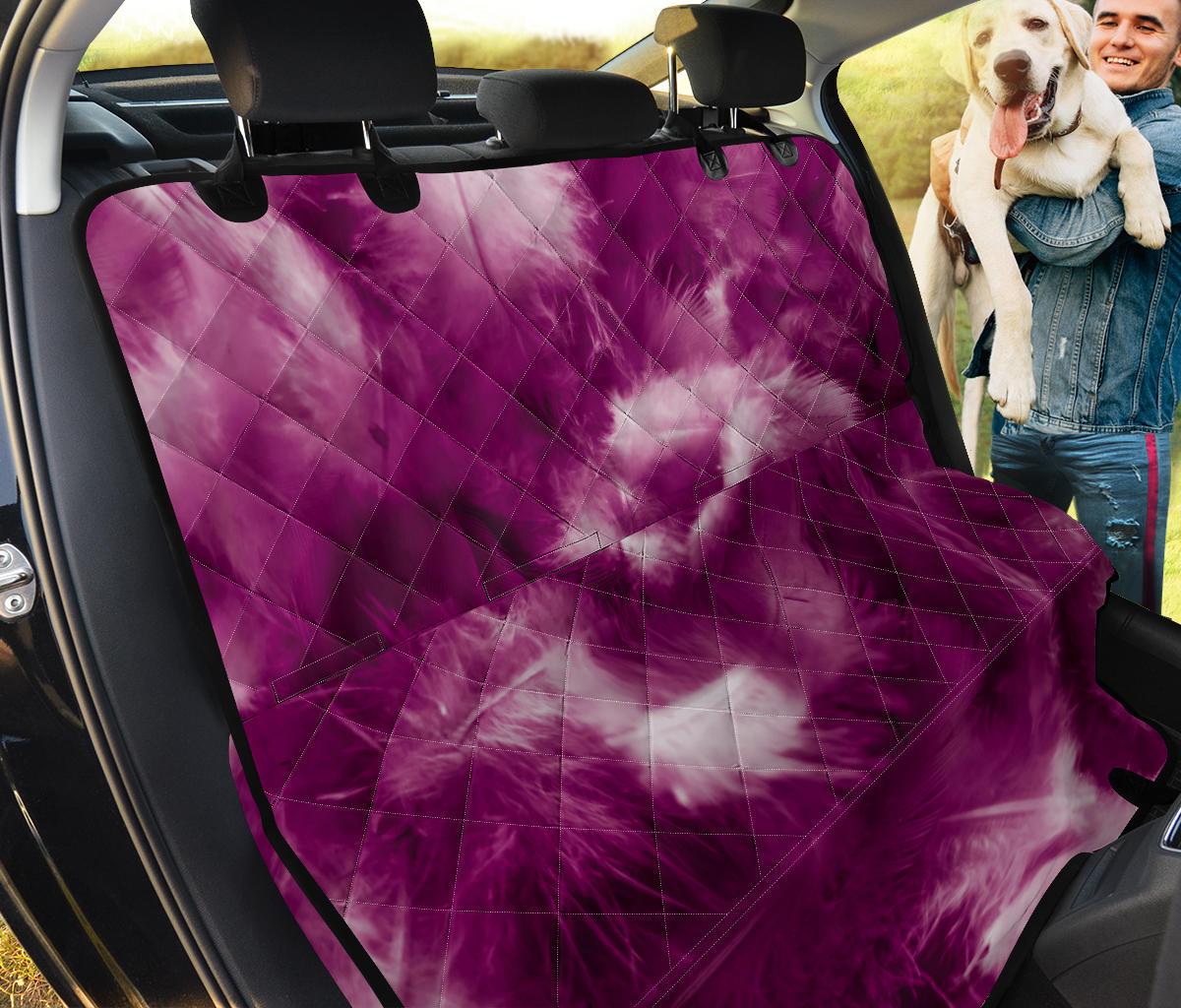 Purple Feathers Car Back Seat Pet Cover