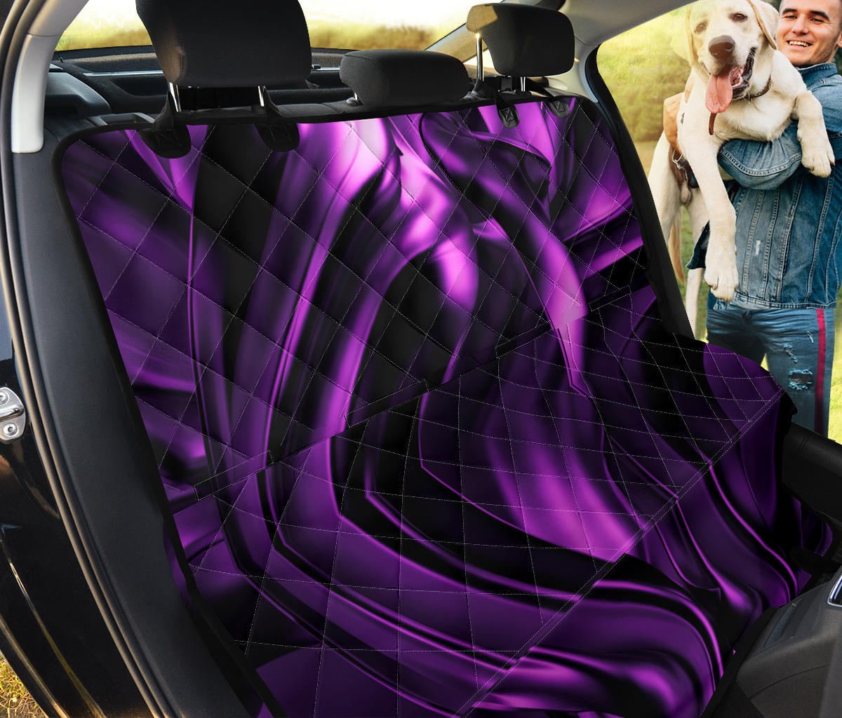 Purple & Black Abstract Swirls Car Back Seat pet Cover