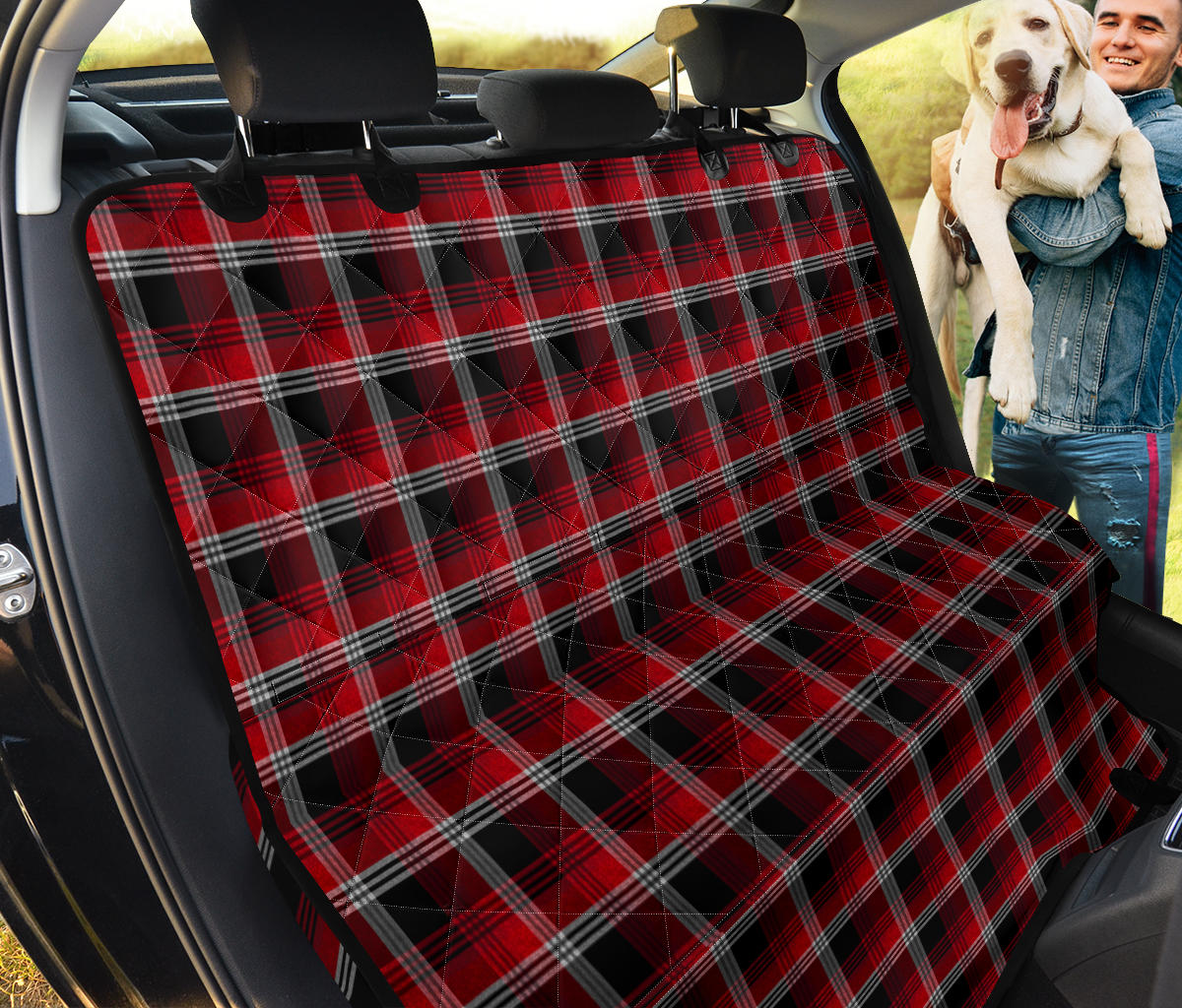 Red Plaid Car Back Seat Pet Cover