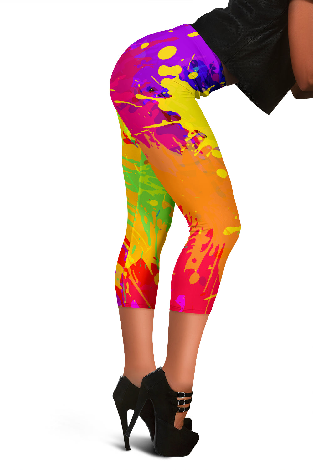 Colorful Paint Capri Leggings