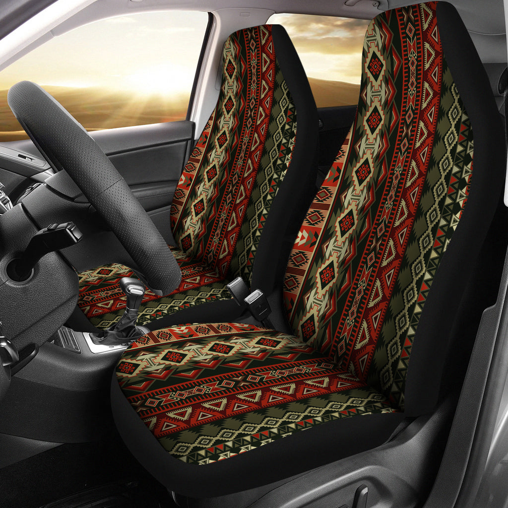 Bright Persian Ethnic Aztec Boho Chic Bohemian Pattern top Car Seat Covers Pair, 2 Front Seat Covers, Car Seat Protector, Car Accessory