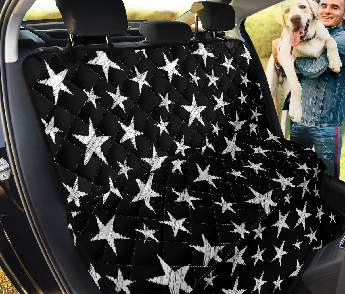 Black Stars Pattern Car Back Seat Pet Cover