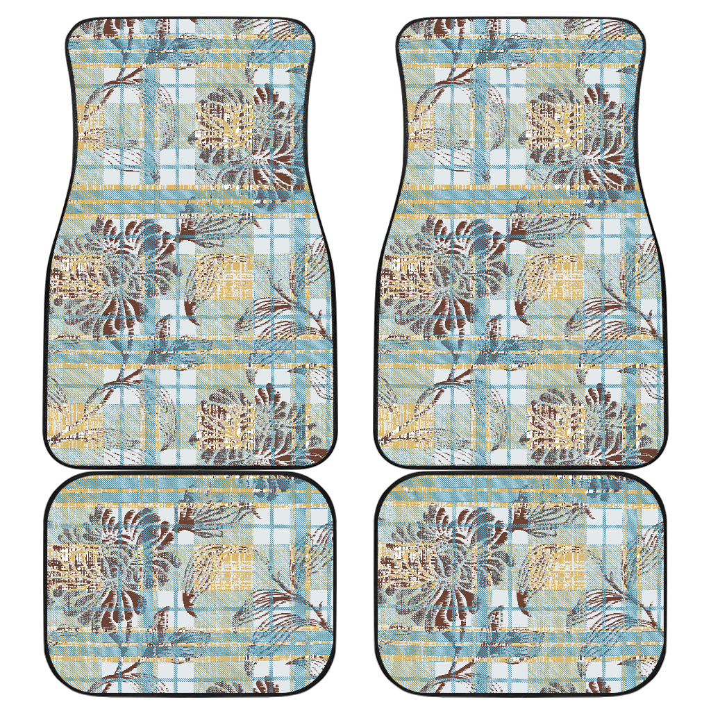 Floral Plaid Car Floor Mats