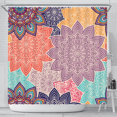 Colorful Floral Mandalas Shower Curtain