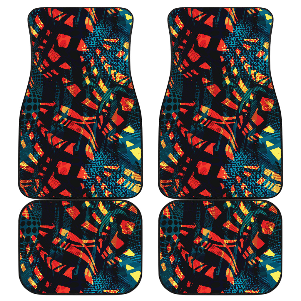 Orange Yellow Abstract Car Floor Mats