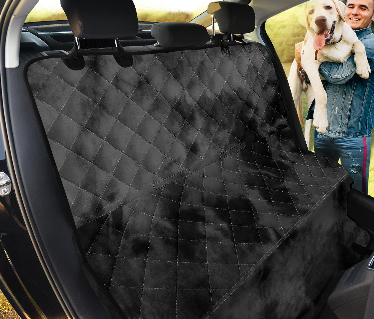 Grey Tie Dye Print Grunge Car Back Seat Pet Cover