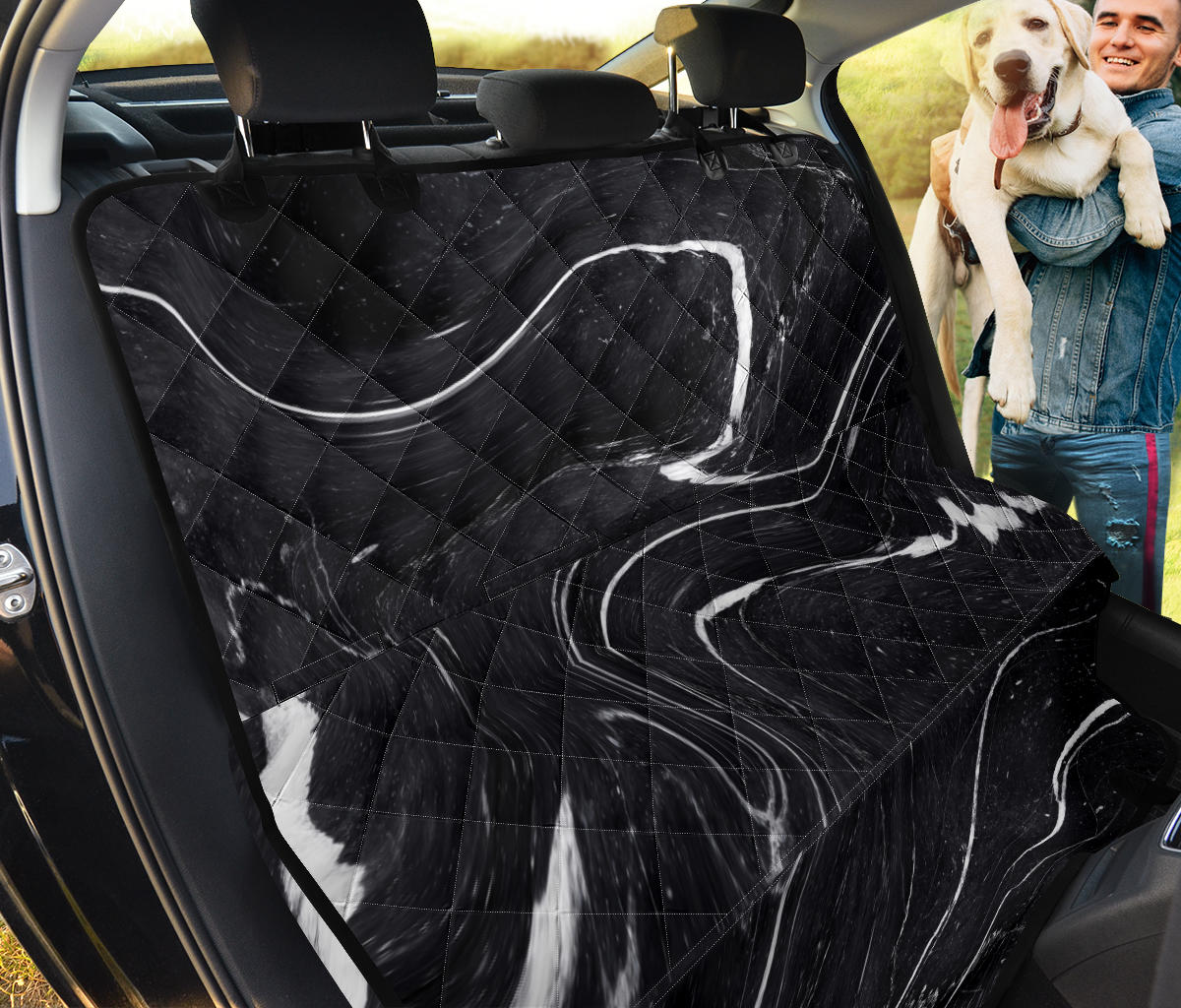 Black & White Swirls Car Back Seat Pet Cover