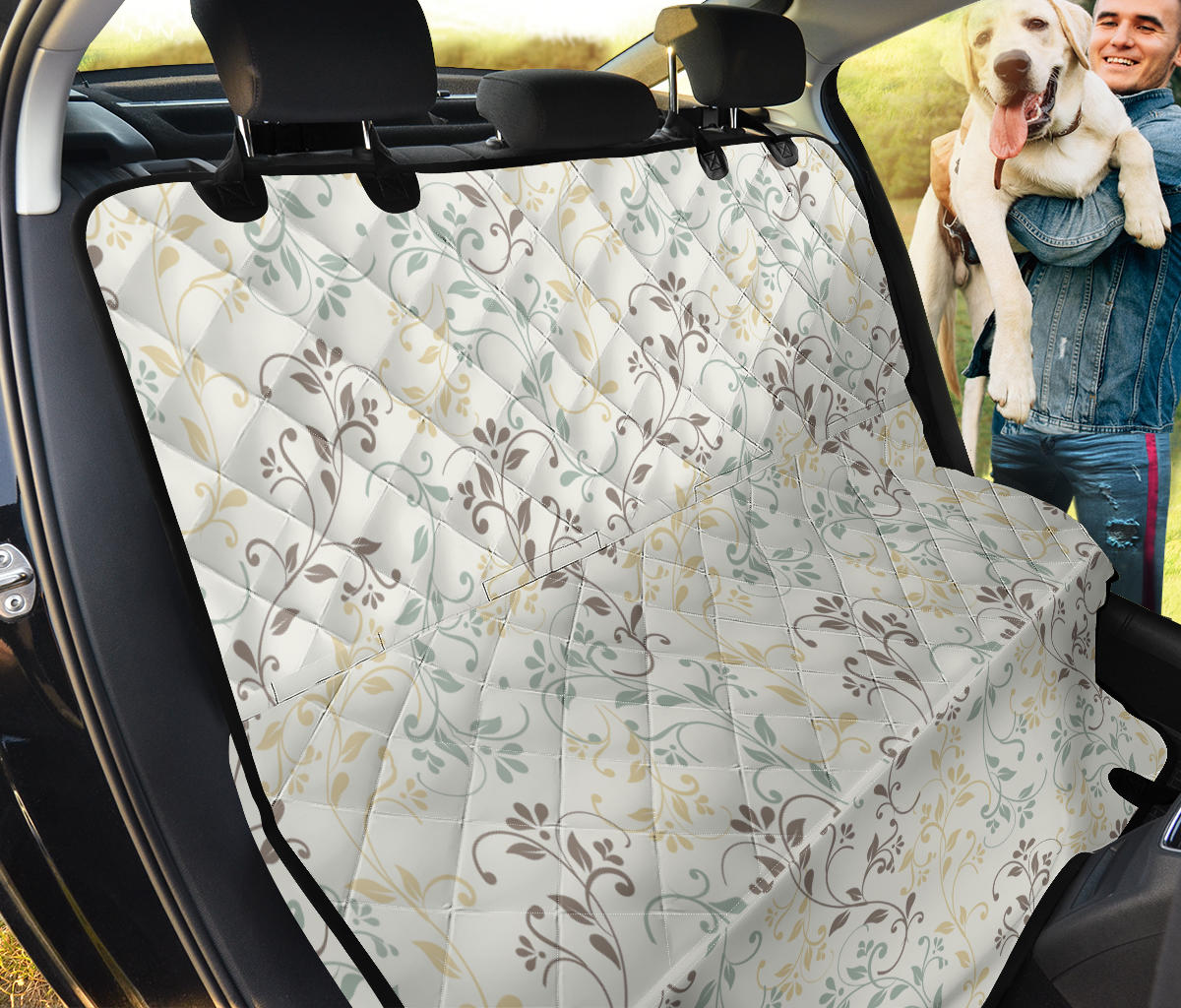 Elegant Floral Car Back Seat Pet Cover