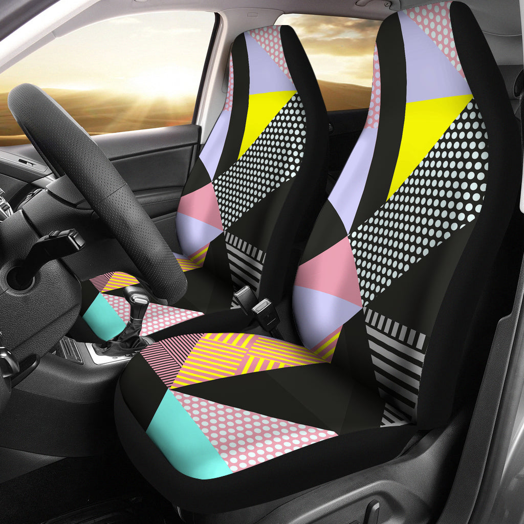 Colorful Diagonal Abstract Car Seat Covers