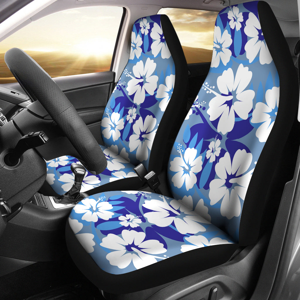 Blue Aloha Flowers Car Seat Covers