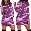 Purple Camouflage Womens Hoodie Dress