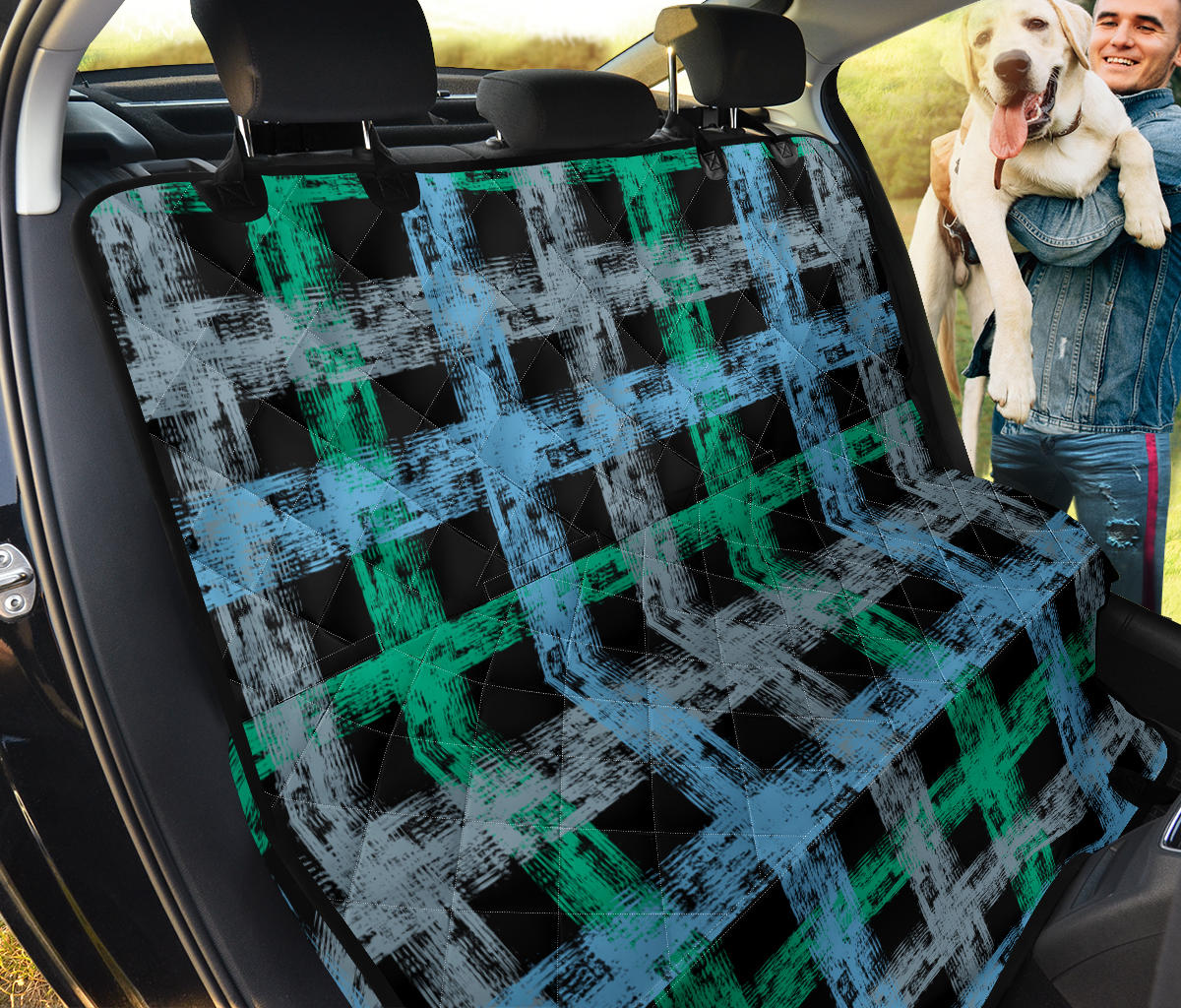 Abstract Plaid Car Back Seat Pet Cover