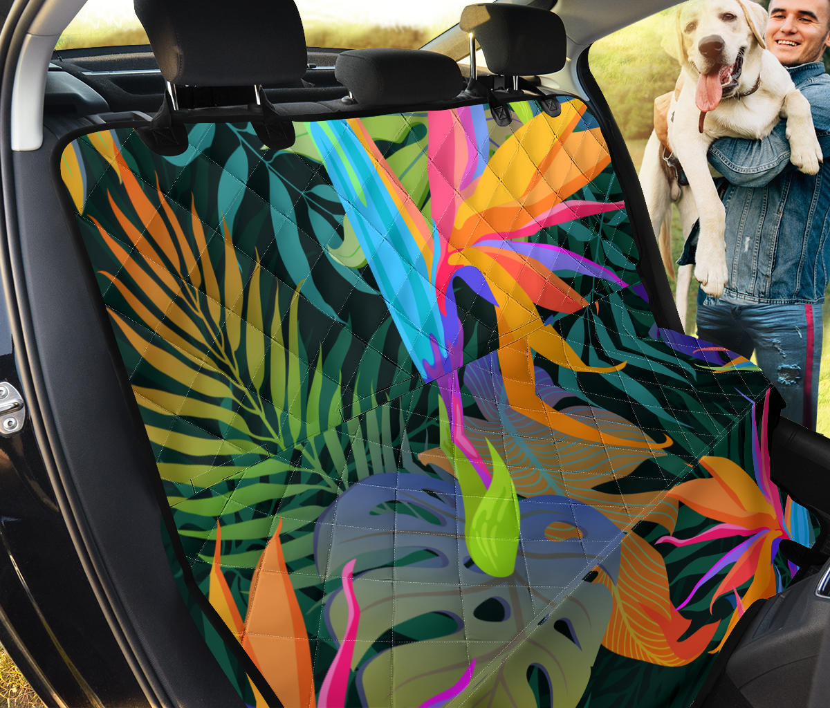 Colorful Plants Car Back Seat Pet Cover