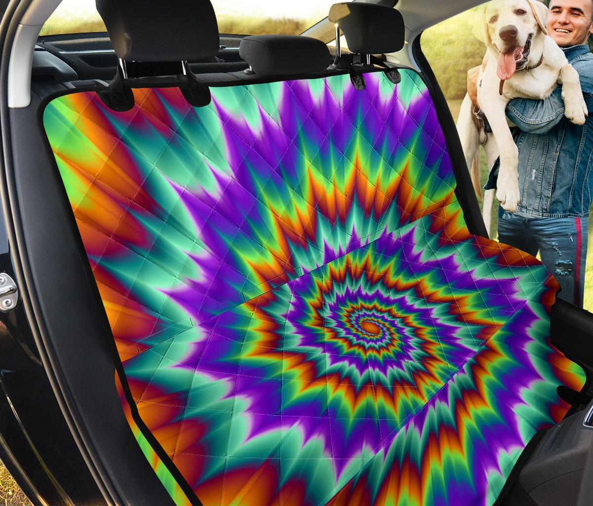 Colorful Psychedelic Spiral Car Back Seat Pet Cover