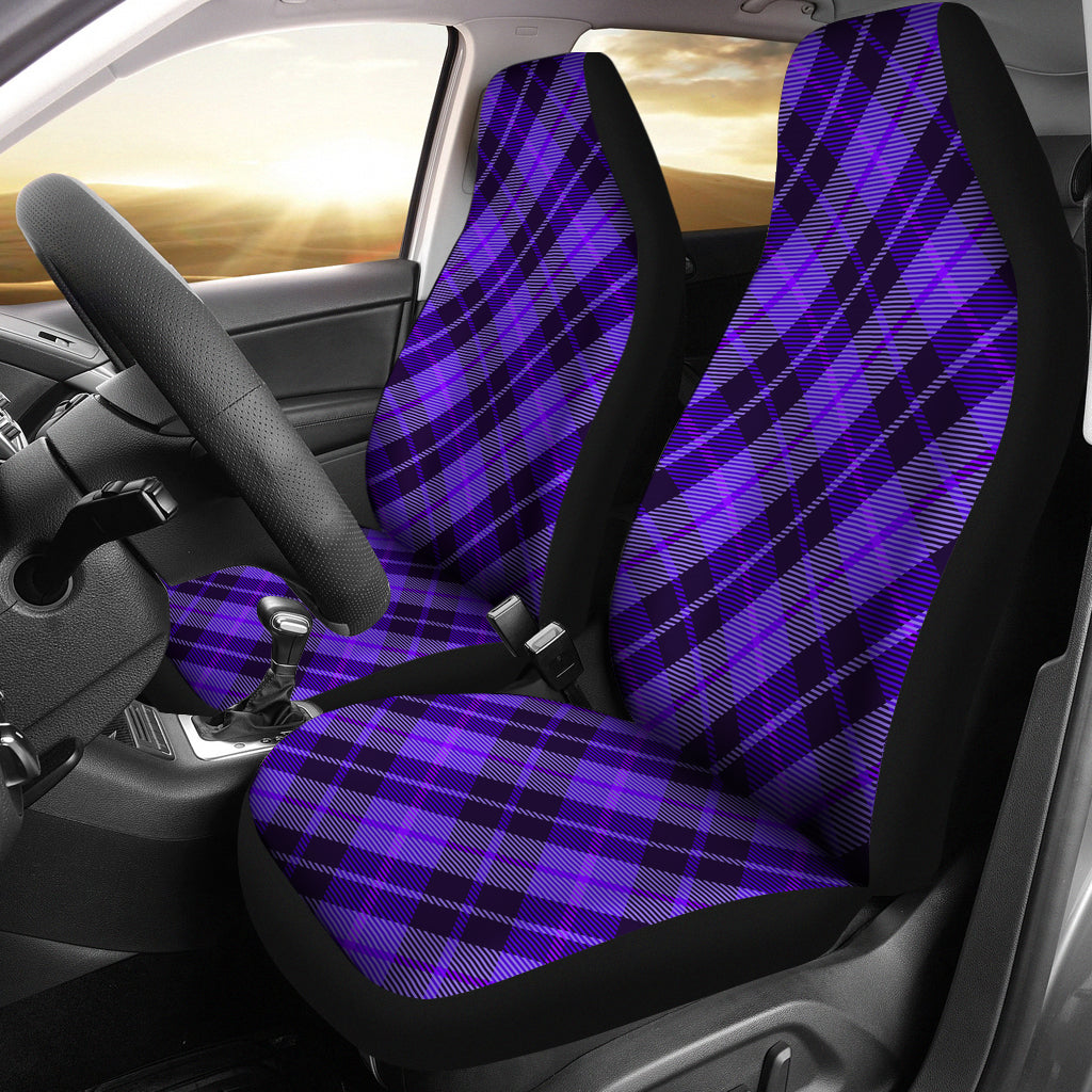 Purple Plaid Car Seat Covers