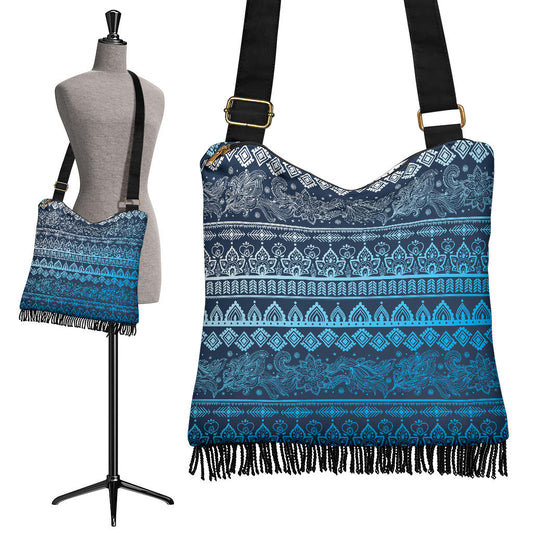 Blue Boho Crossbody Bag