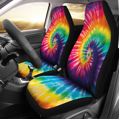 Colorful Tie Dye Print Spiral Car Seat Covers
