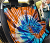 Orange & Blue Tie Dye Car Backseat Pet Cover