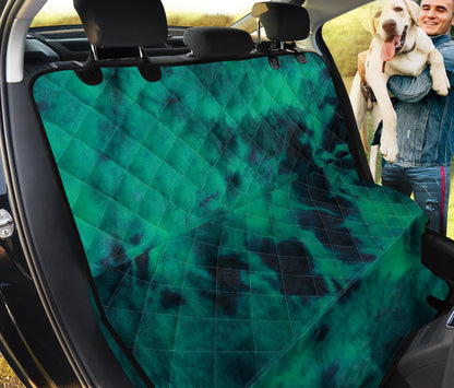 Green Tie Dye Print Grunge Car Back Seat Pet Cover