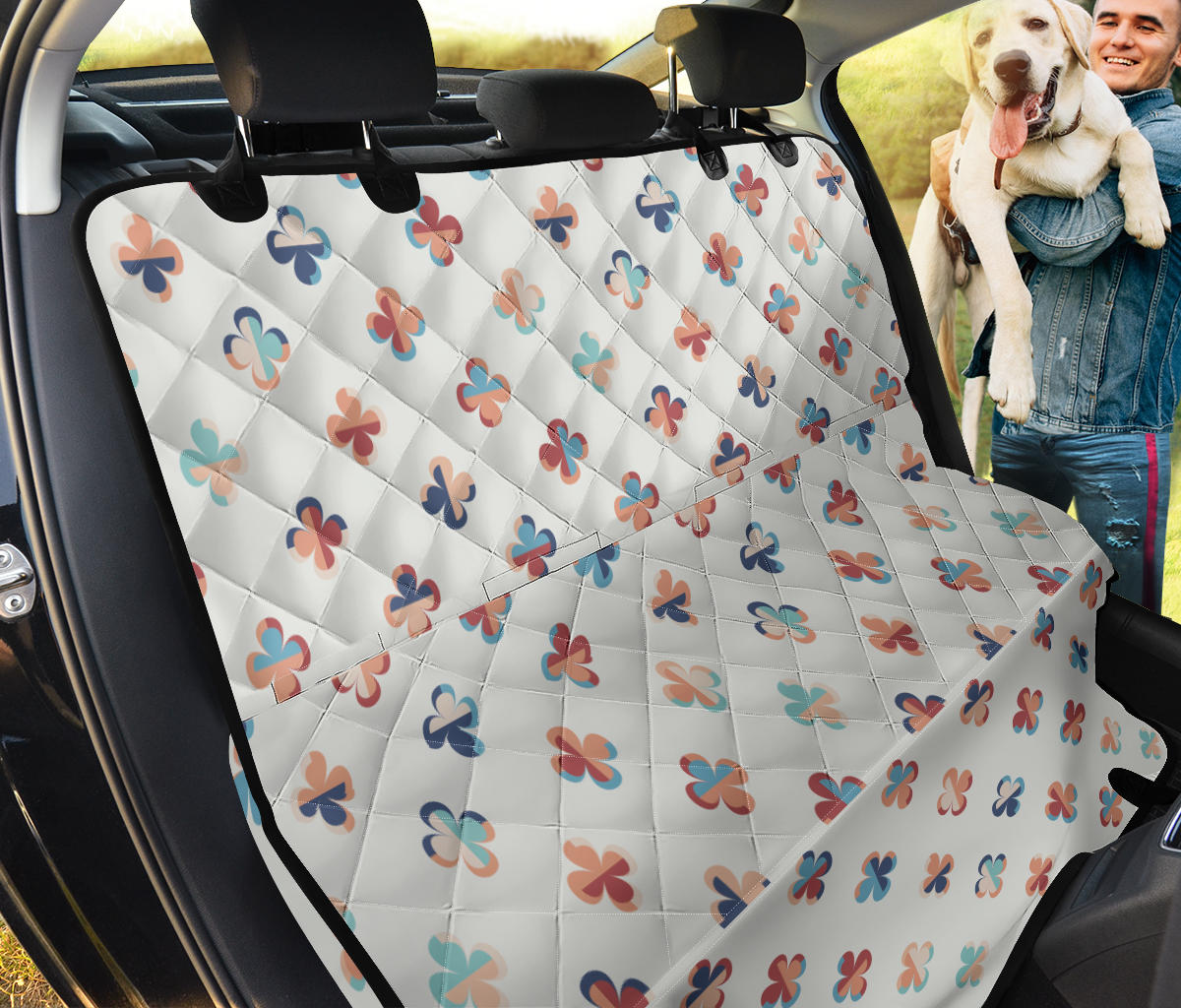 Clover Pattern Car Back Seat Pet Cover