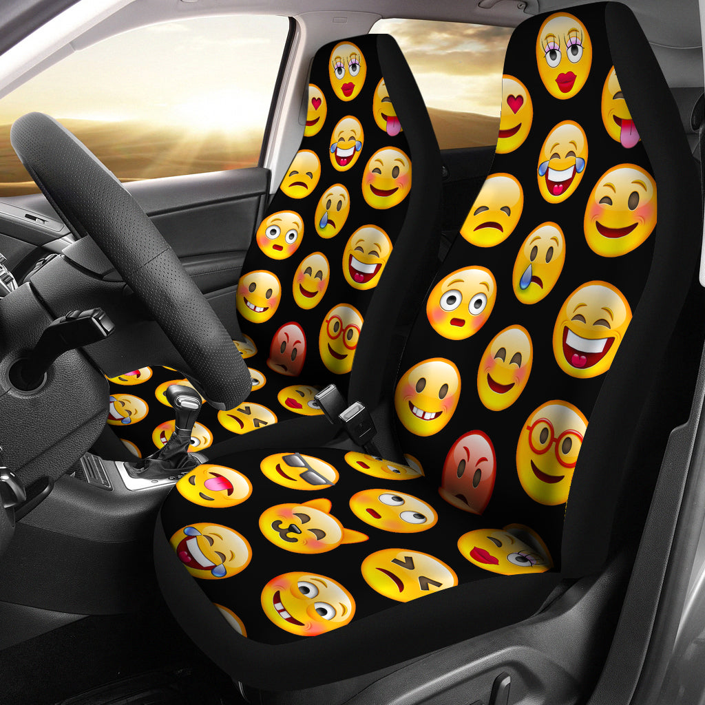Emojis Black Car Seat Covers
