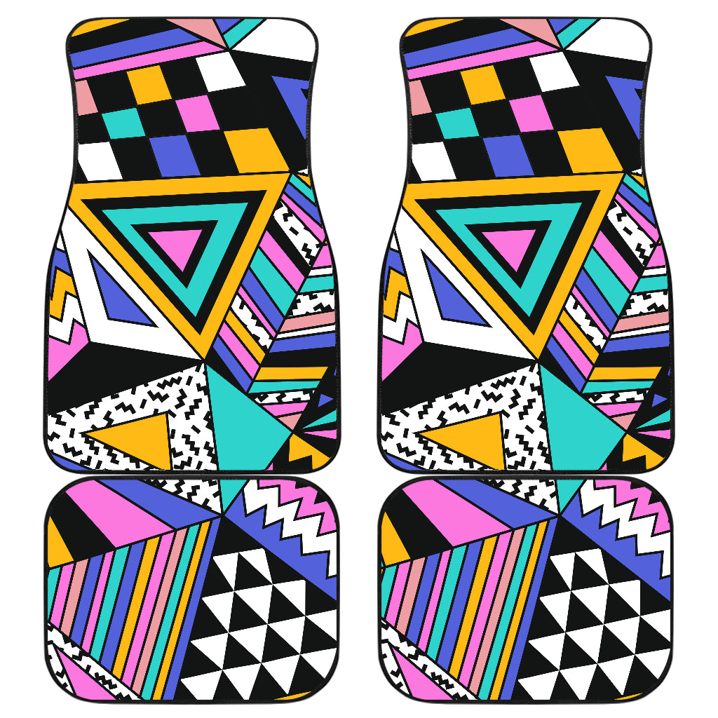 Colorful Abstract Triangles Car Floor Mats