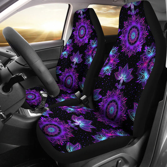 Purple Mandala Lotus Car Seat Covers